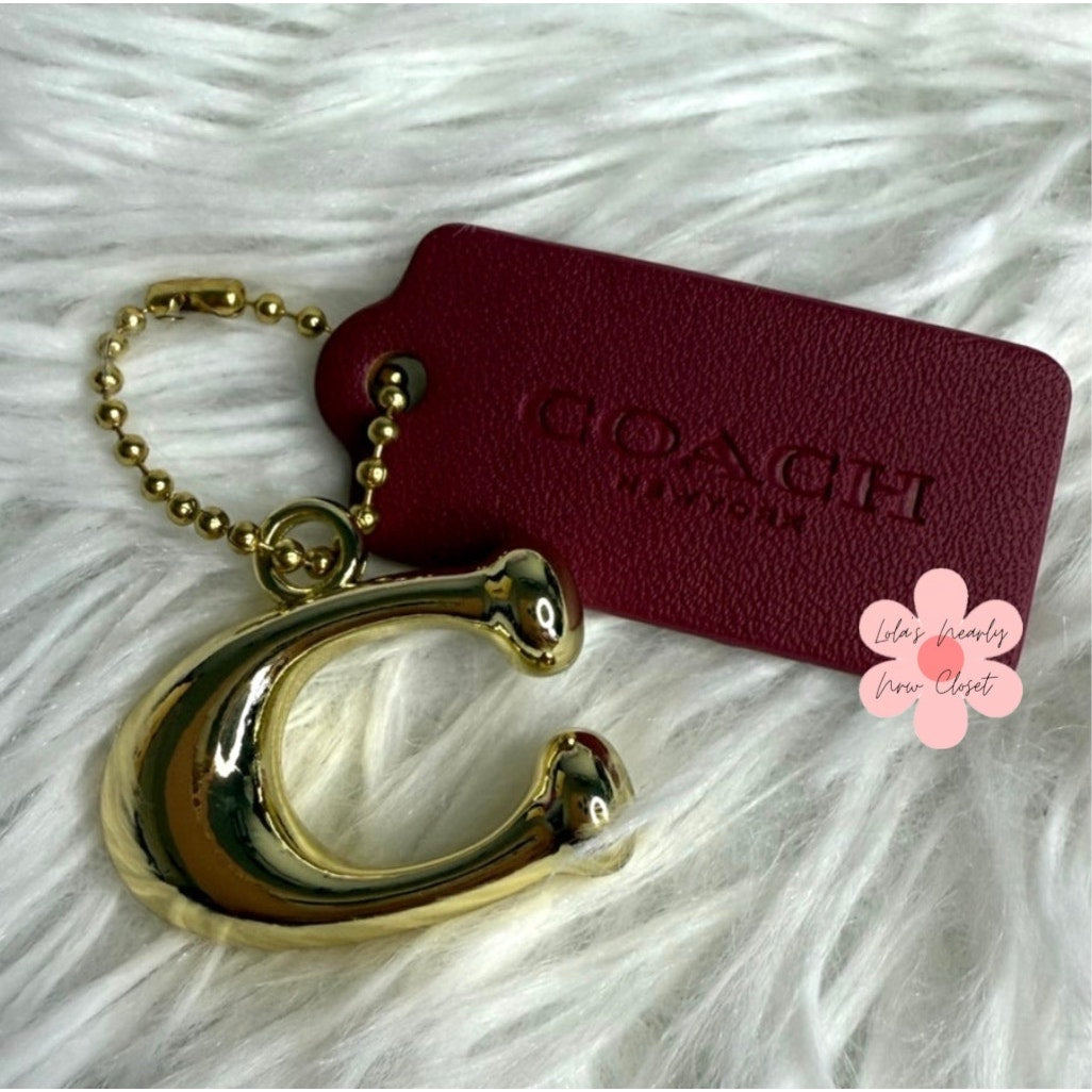 1.5" COACH "C" Hang Tag Hangtag Key Fob Bag Charm