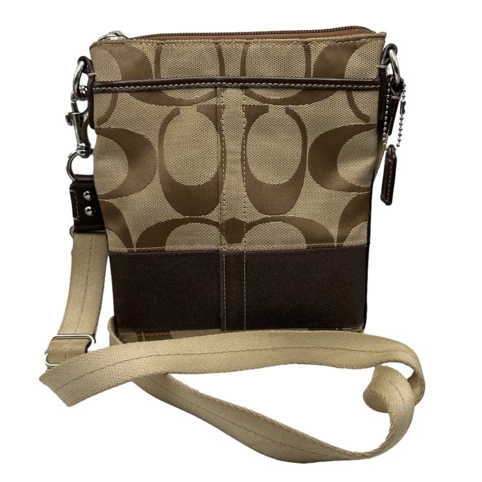 COACH Brown Signature Canvas Crossbody