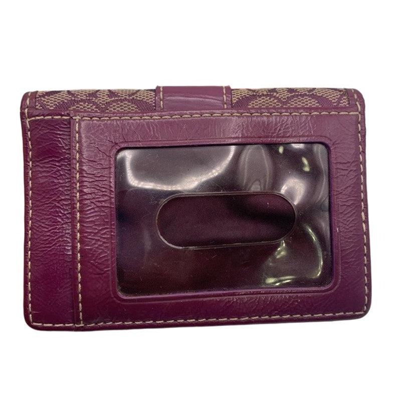 COACH Purple Signature Canvas Card Holder