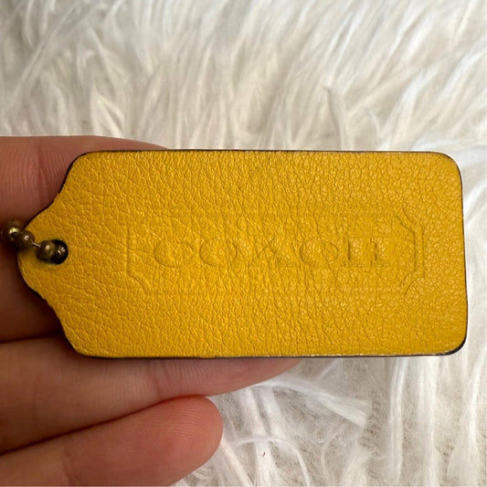 2” COACH Legacy Yellow Fob Bag Charm Hang tag Hangtag