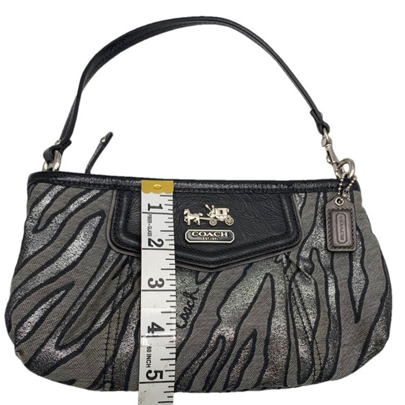 COACH Zebra Print Black Metallic Mini Purse / Wristlet