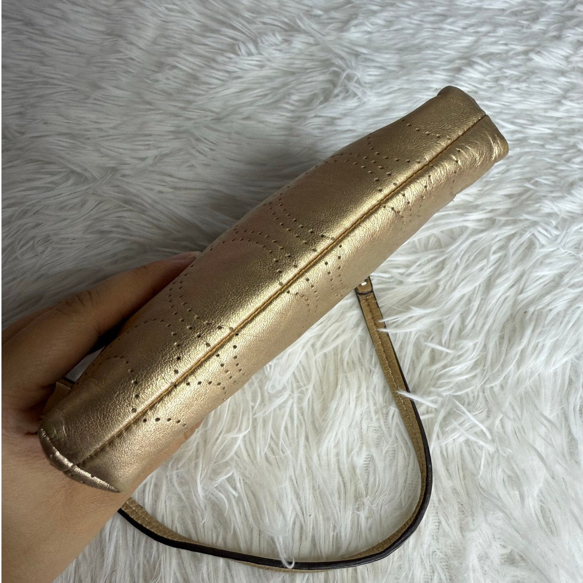 COACH Metallic Gold Signature Wristlet