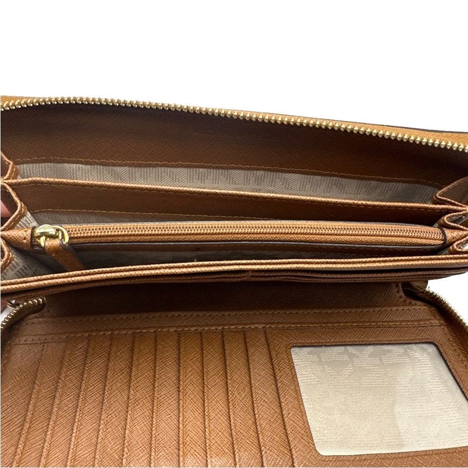 SALE MICHAEL KORS Brown Zip Around Wallet