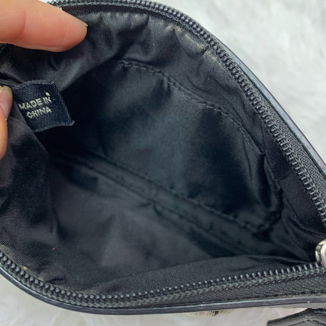 COACH Black Gray Signature Canvas Wristlet