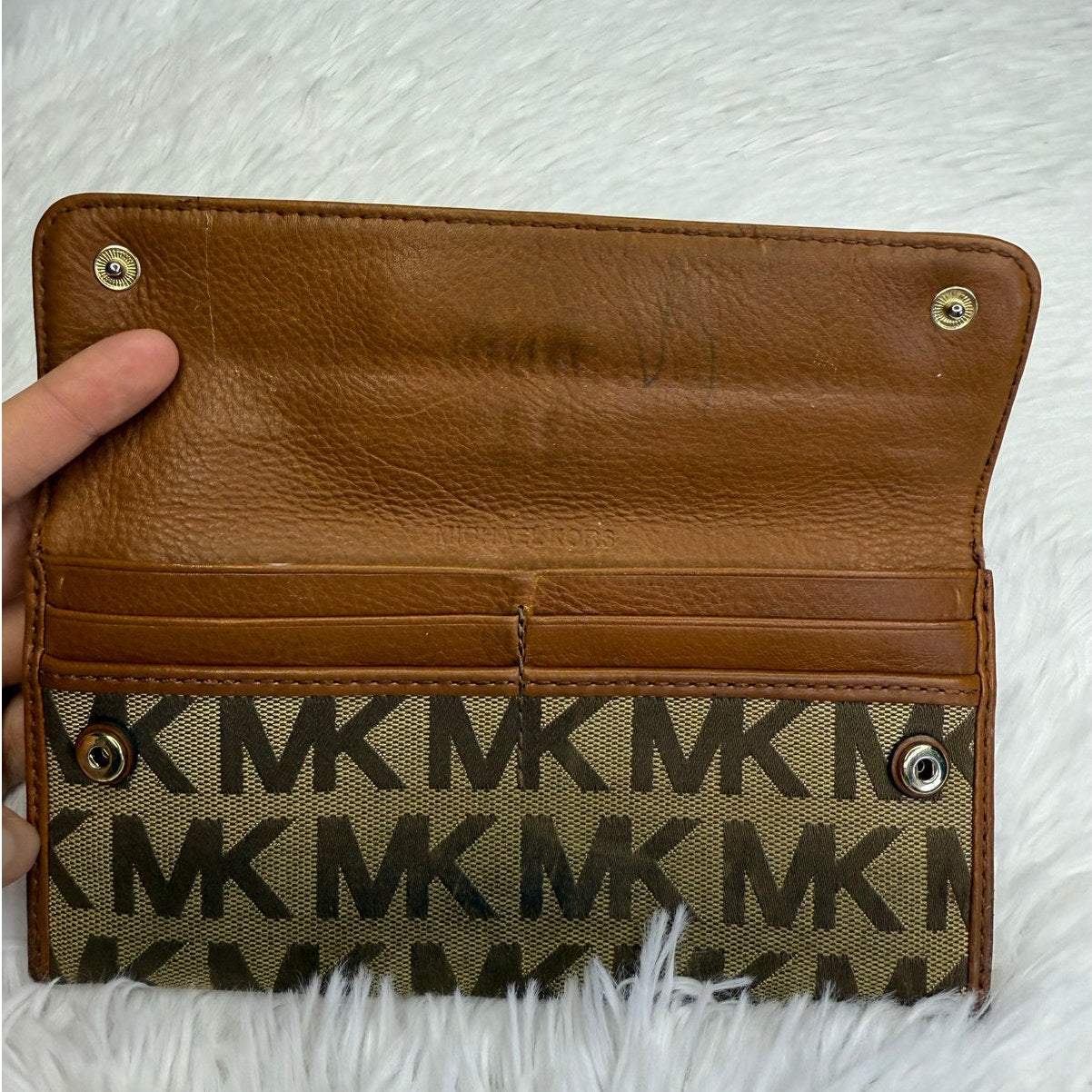 SALE Michael Kors Brown Signature Canvas Slim Wallet