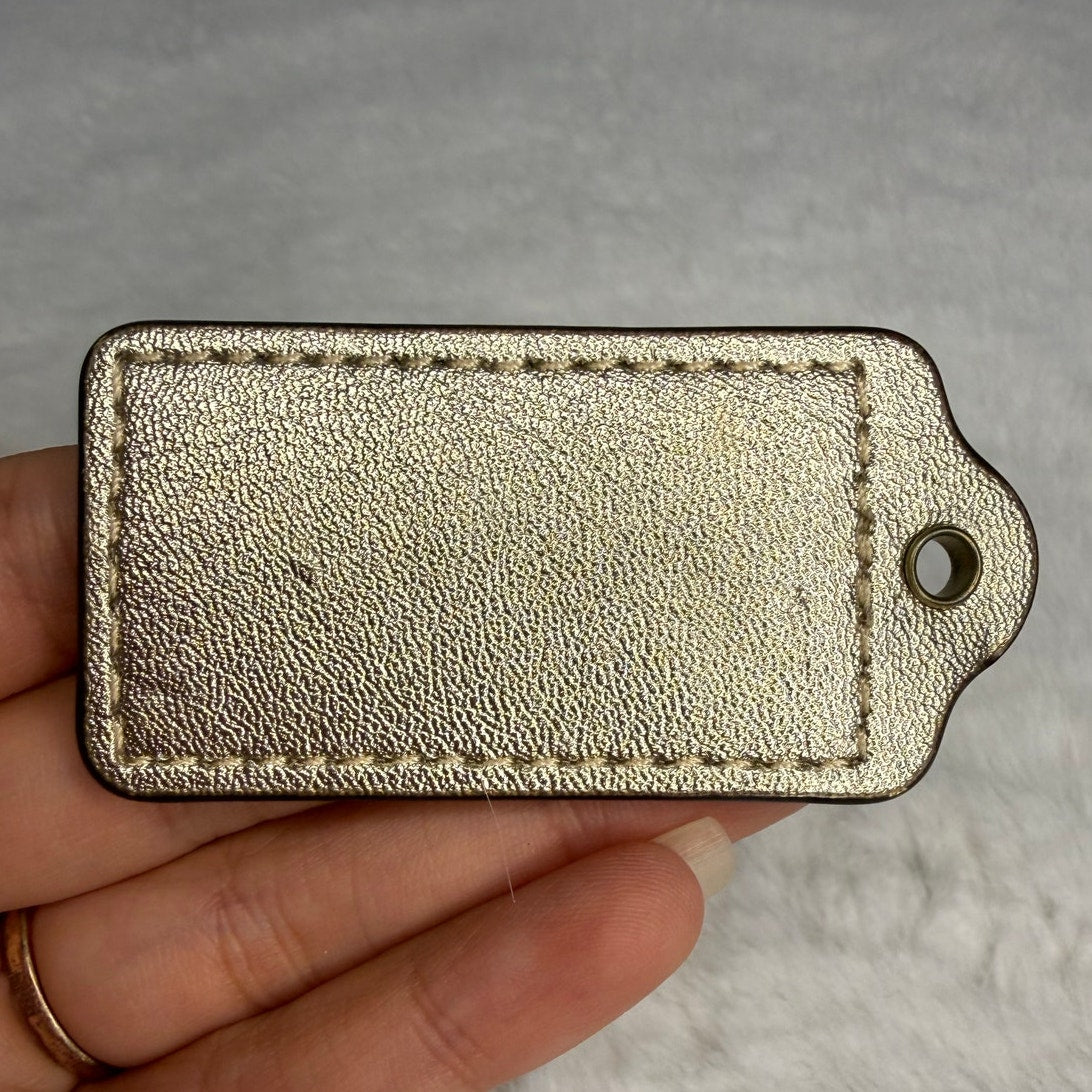 2" COACH Gold Fob Bag Charm Hang tag Hangtag
