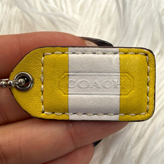 1.5” COACH Yellow White Fob Bag Charm Hang tag Hangtag