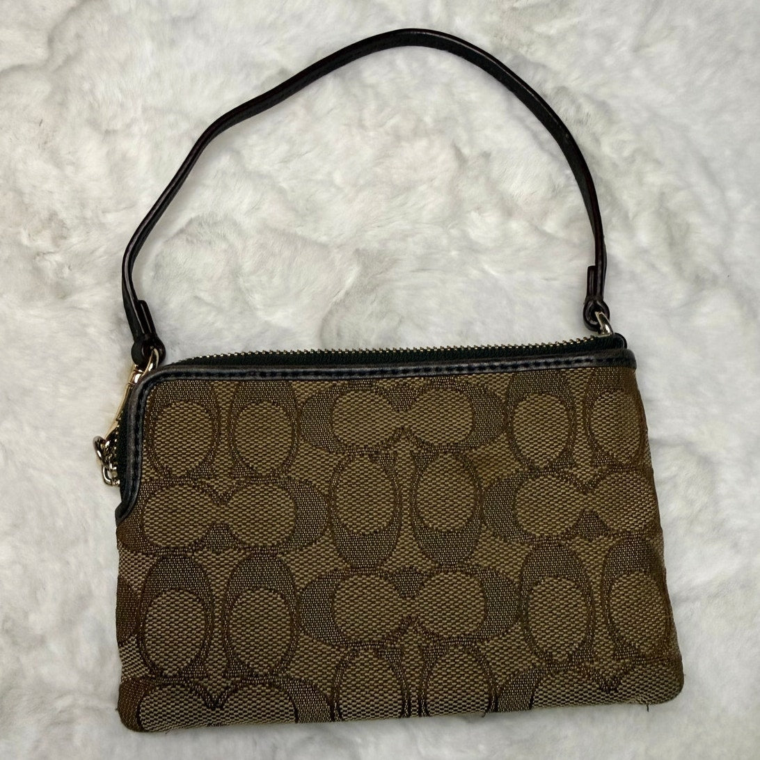 SALE COACH Brown Signature Wristlet