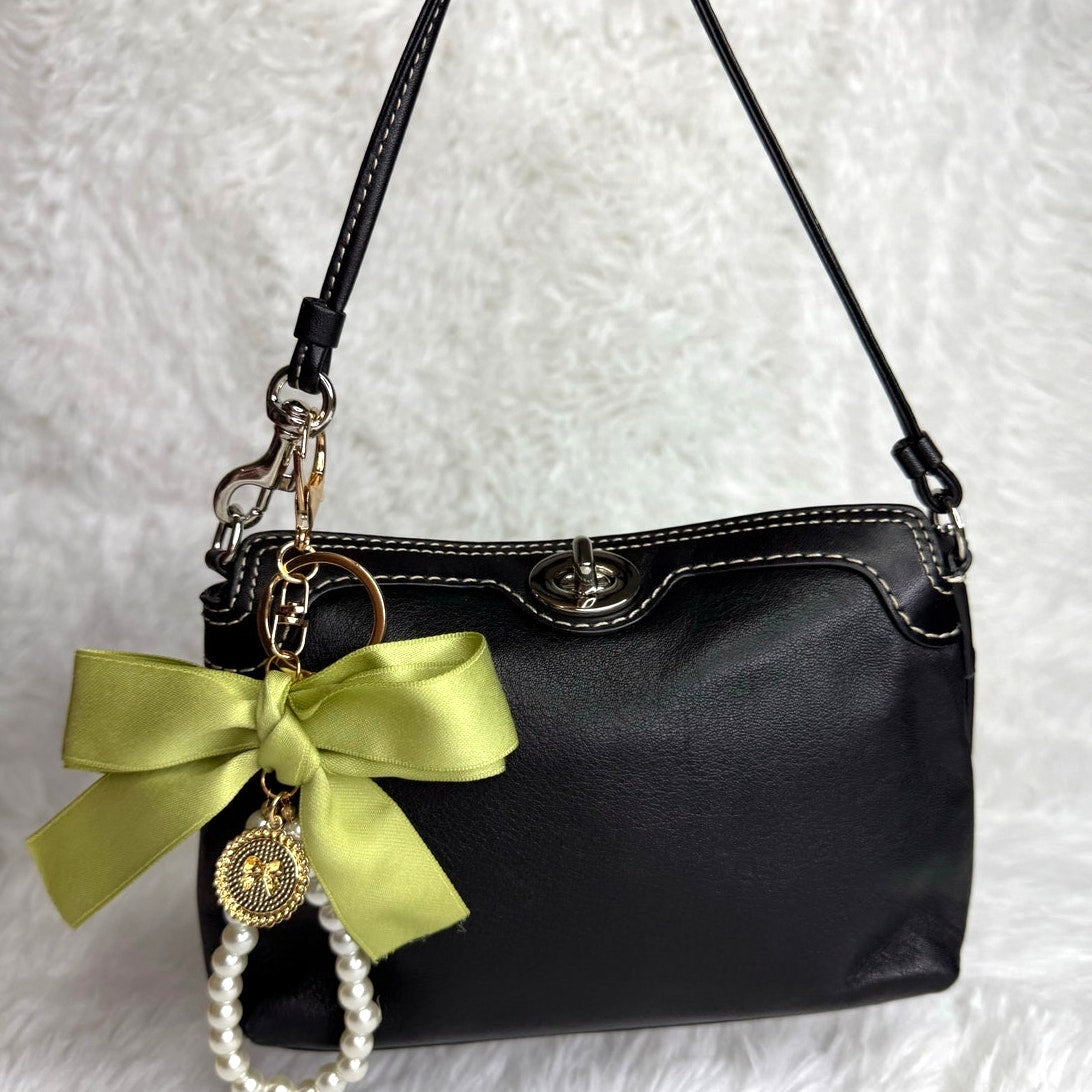 y2k COACH Black Signature Canvas Mini Purse / Wristlet