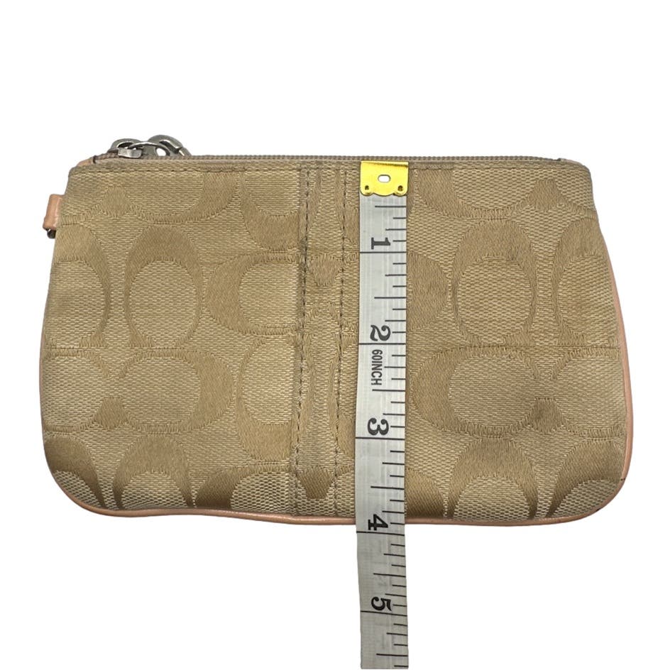 COACH Tan Signature Canvas Wristlet