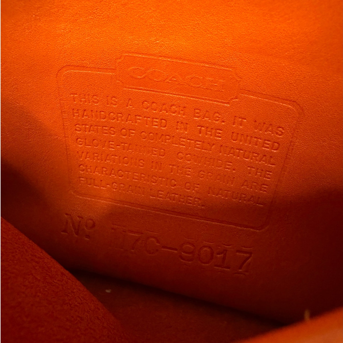 Vintage COACH Tangerine Abbie Bag 9017