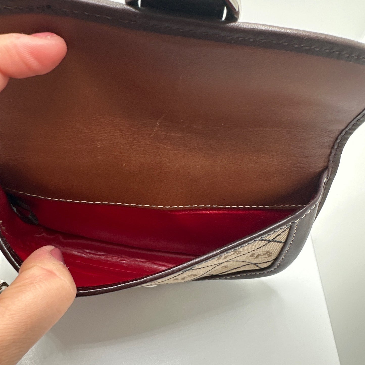 DOONEY & BOURKE Brown and Khaki Signature Canvas Wristlet