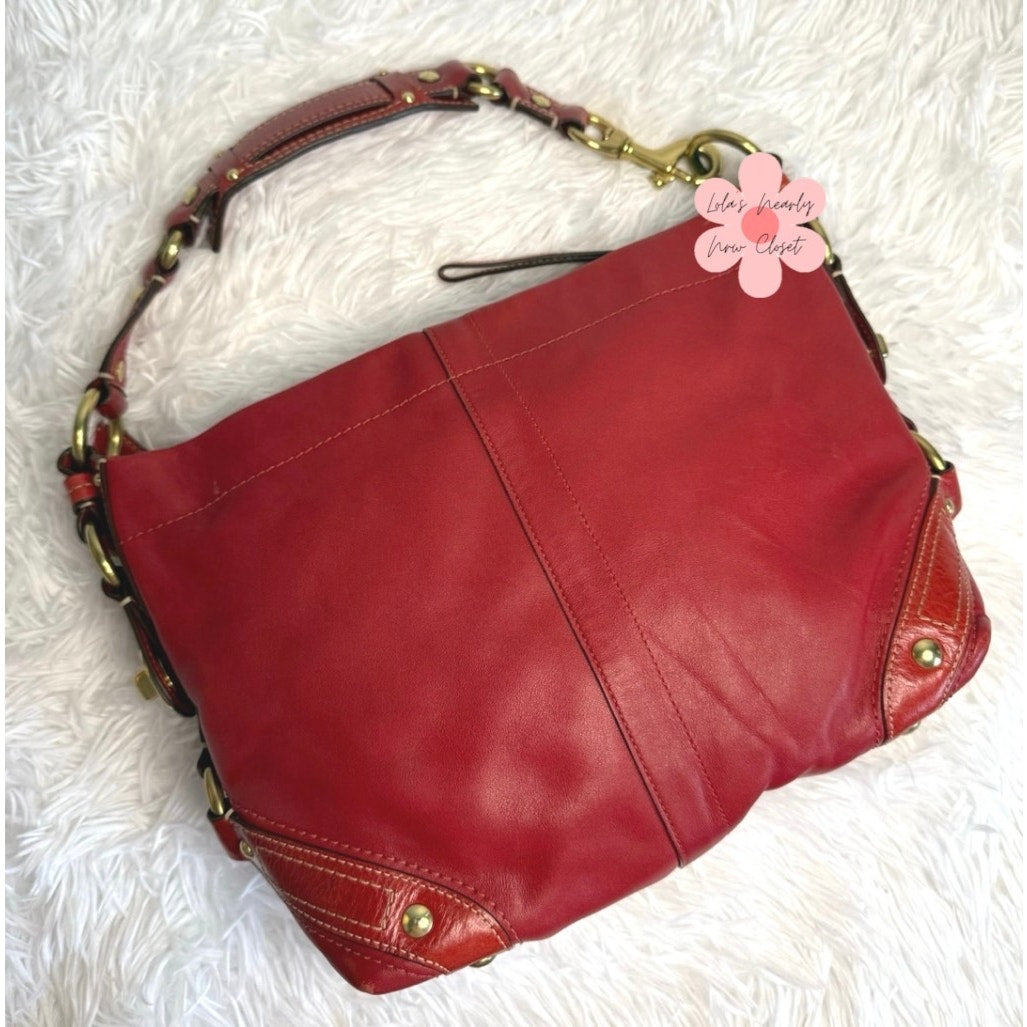 y2k COACH 2007 Red Carly 10615 Shoulder Bag