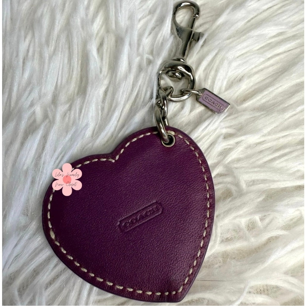 2" y2k COACH Purple Photo Frame Bag Charm Key Fob