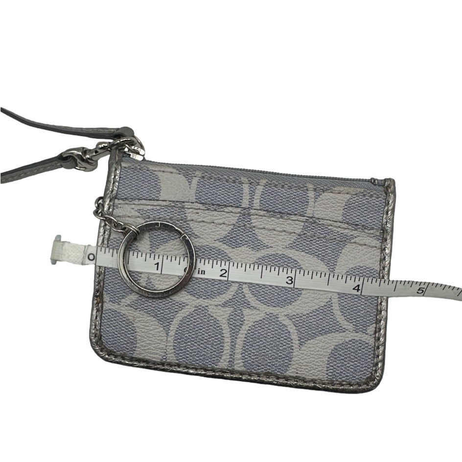 SALE COACH Gray Coated Canvas Card Holder Wallet Wristlet