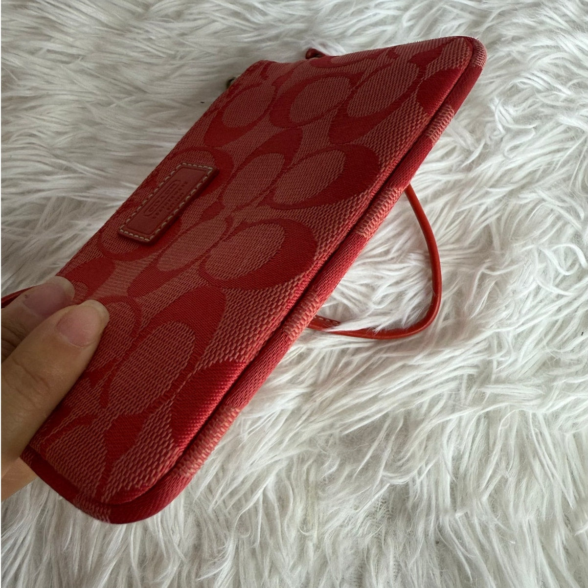COACH y2k Soho Red Signature Canvas Wristlet