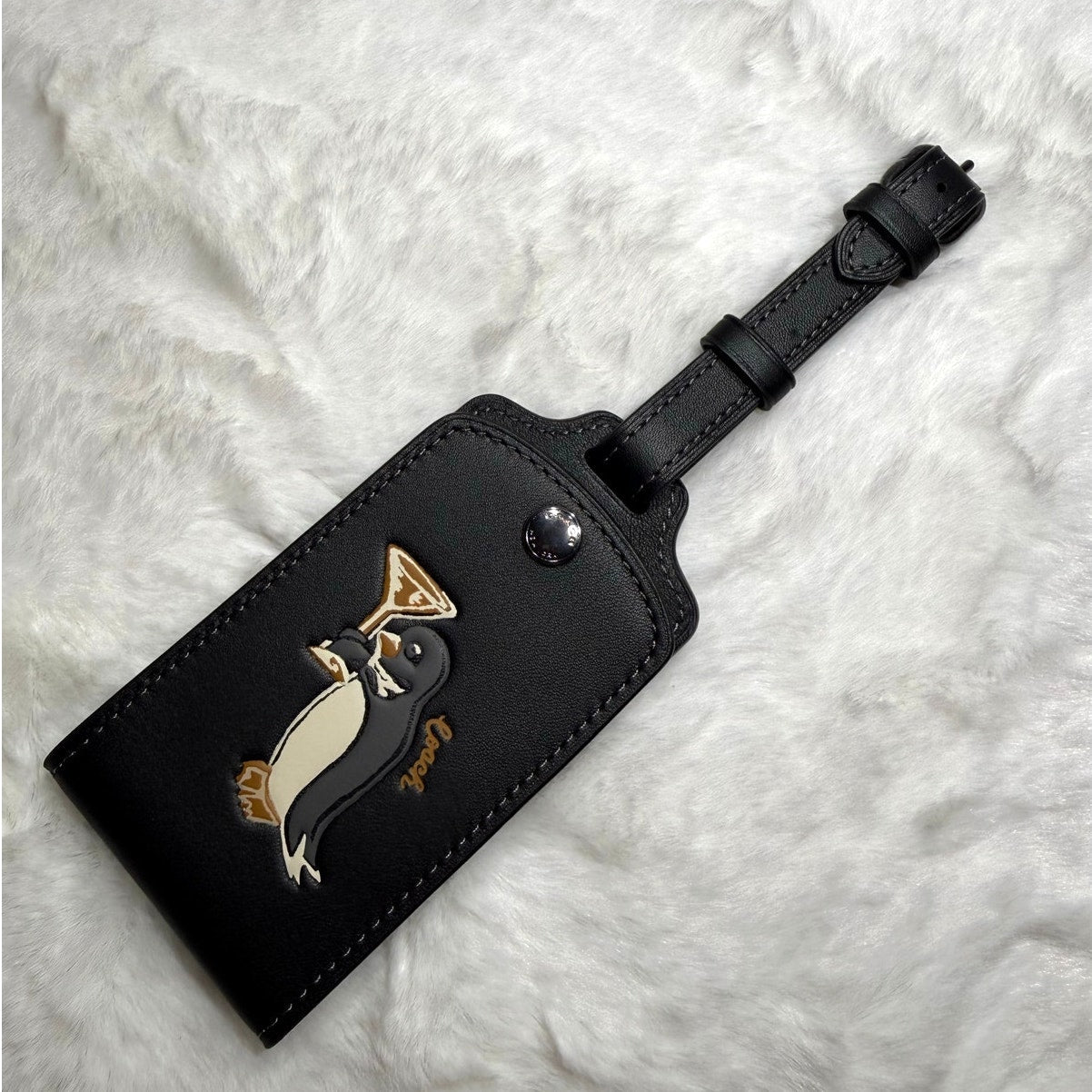 NWT COACH Luggage Tag With Penguin Print