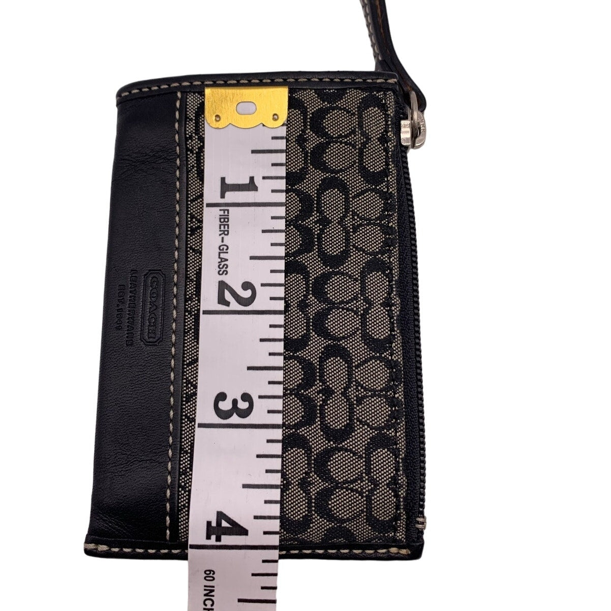 COACH Black and Gray Signature Canvas Coin Purse