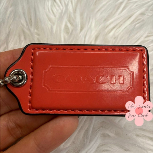 2" COACH Patent Leather Fob Bag Charm Hang tag Hangtag
