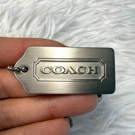 1.5" y2k COACH Vintage Metal Fob Bag Charm Hang tag Hangtag