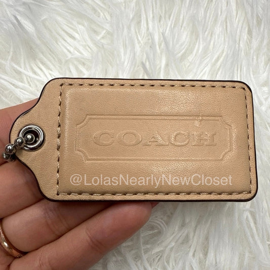 3" COACH Tan Fob Bag Charm Hang tag Hangtag