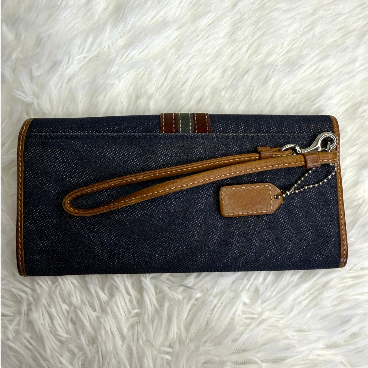 Vintage COACH y2k Denim Wallet Wristlet