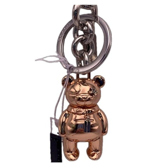 NWT COACH Rose Gold Teddy Bear Bag Charm Silver / Rose Gold 3 D Bear Bag Charm