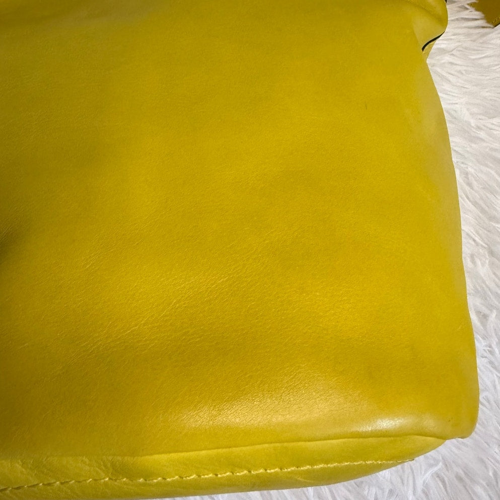 y2k COACH 2007 Bleecker 11422 Yellow Duffle Bucket Shoulder Bag Crossbody