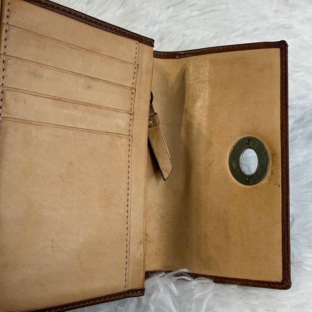 y2k Coach Stripe Signature Denim Turnlock Bifold Wallet