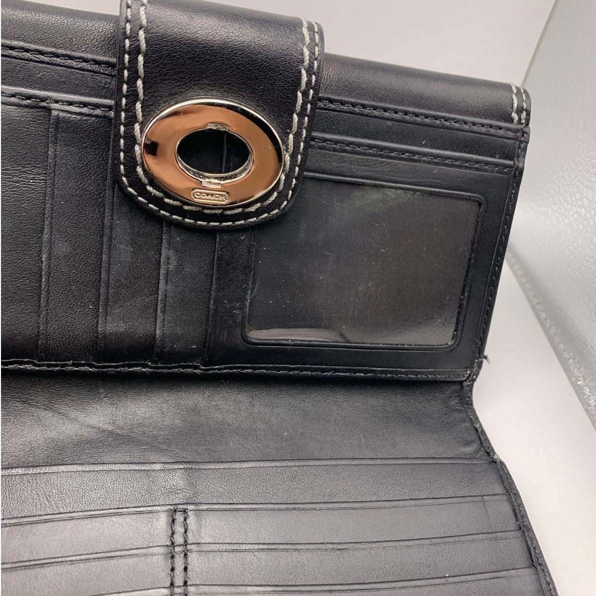 Y2K COACH Black Turnlock Wallet