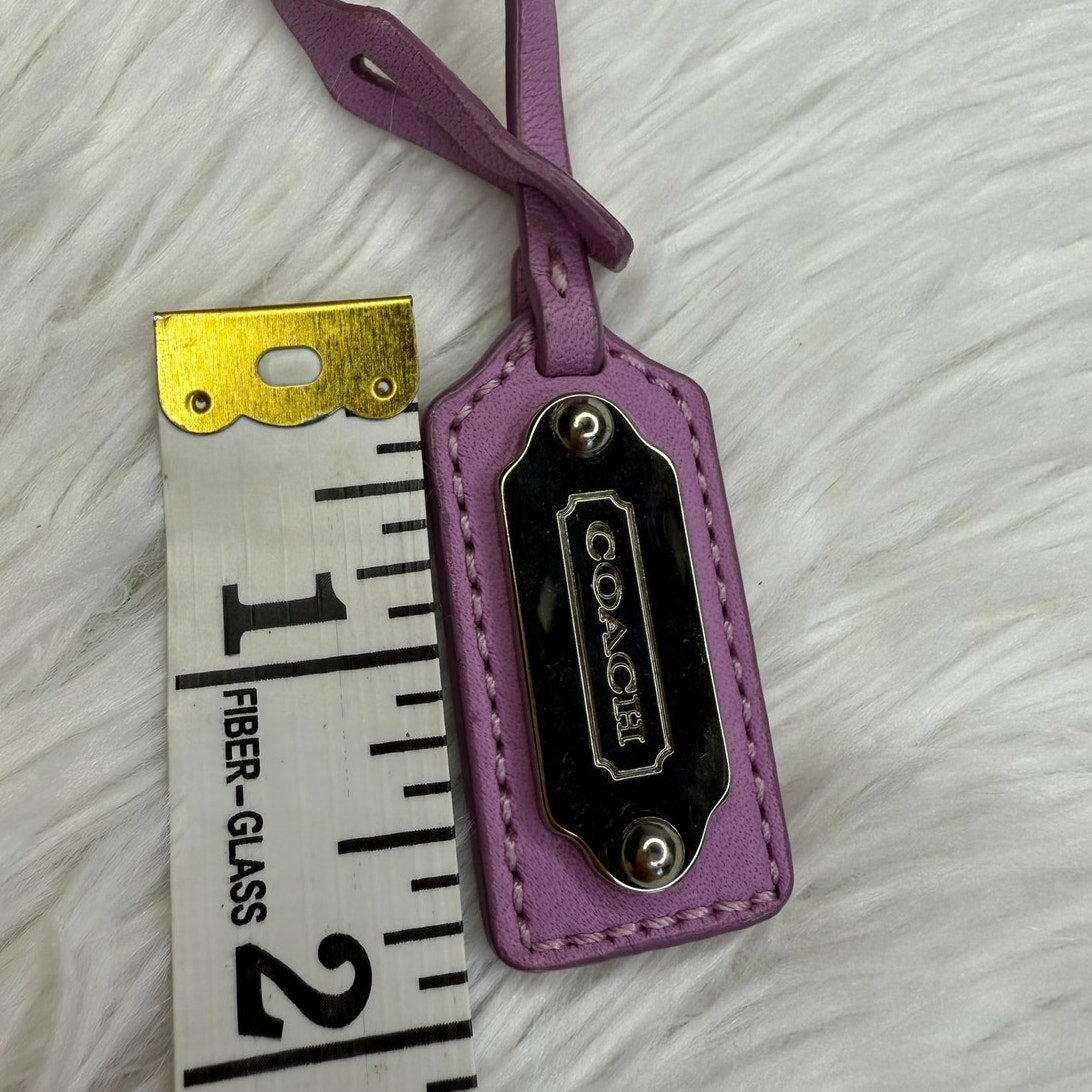 Coach Lavender Bag Charm Hang Metal Tag Key Fob