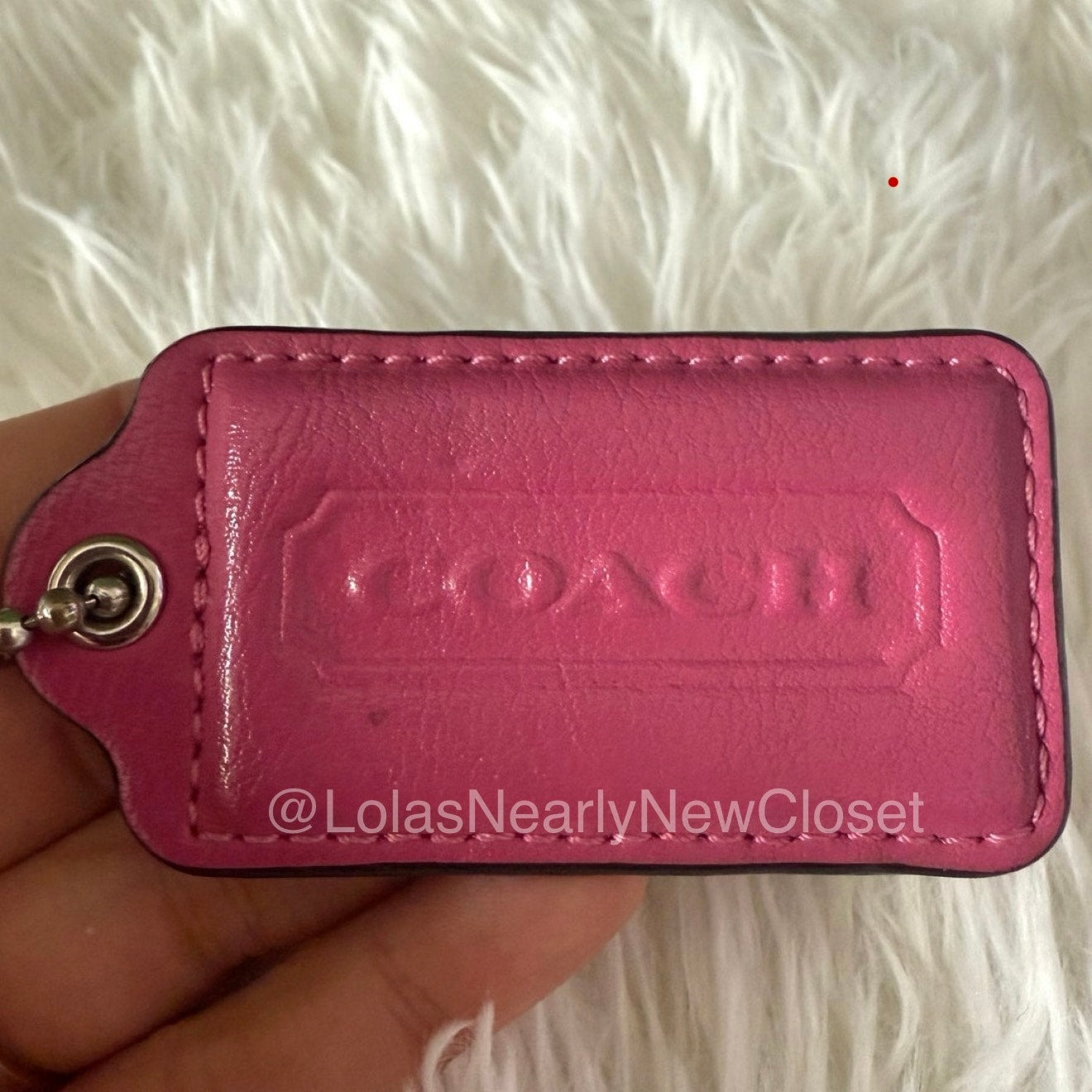 3" COACH Pink Fob Bag Charm Hang tag Hangtag