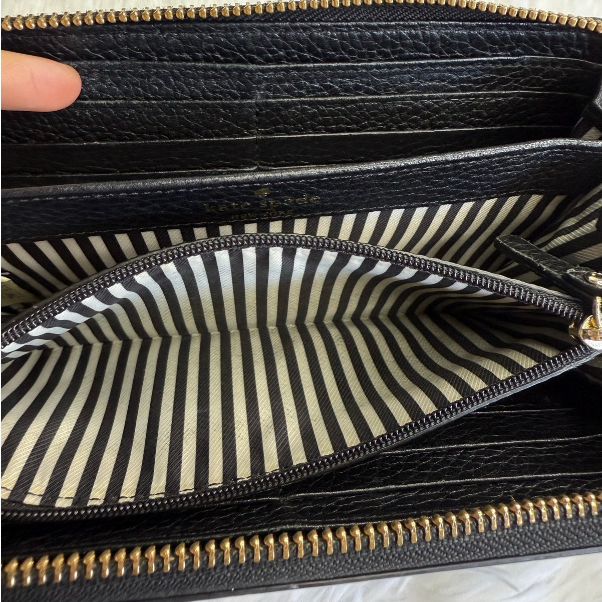 Kate Spade New York Black Zip Around Wallet
