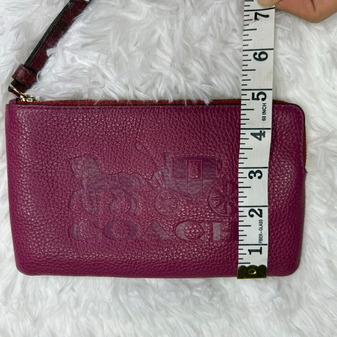 COACH Corner Zip Wristlet With Horse And Carriage