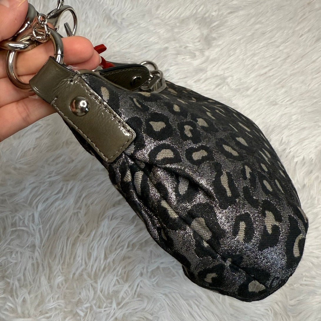 y2k COACH Leopard Silver Metallic Mini Purse shoulder bag