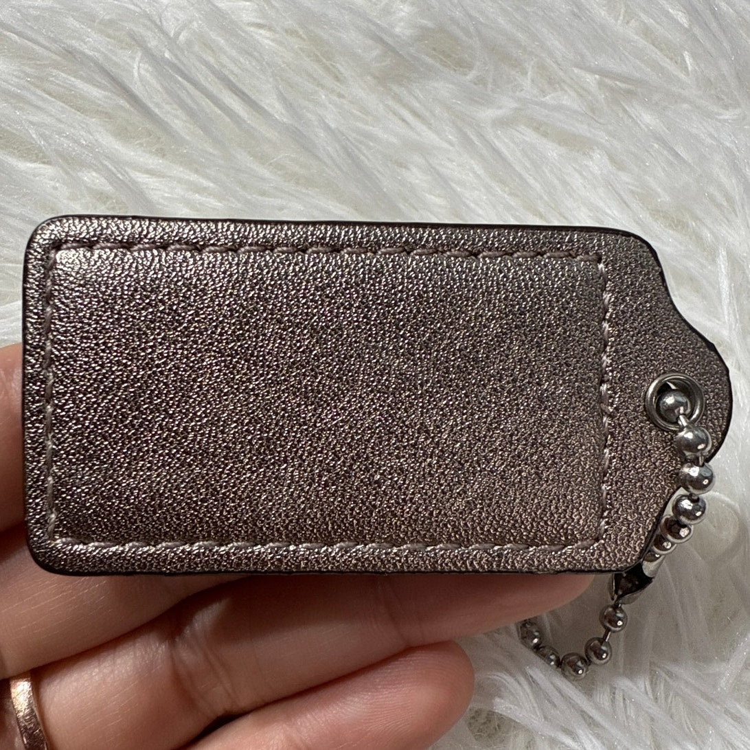 2" Coach Silver Fob Bag Charm Hang tag Hangtag