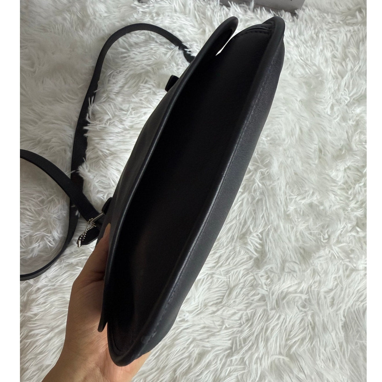 Vintage COACH 9131 Navy Nickle Small Hippie Flap Crossbody Bag