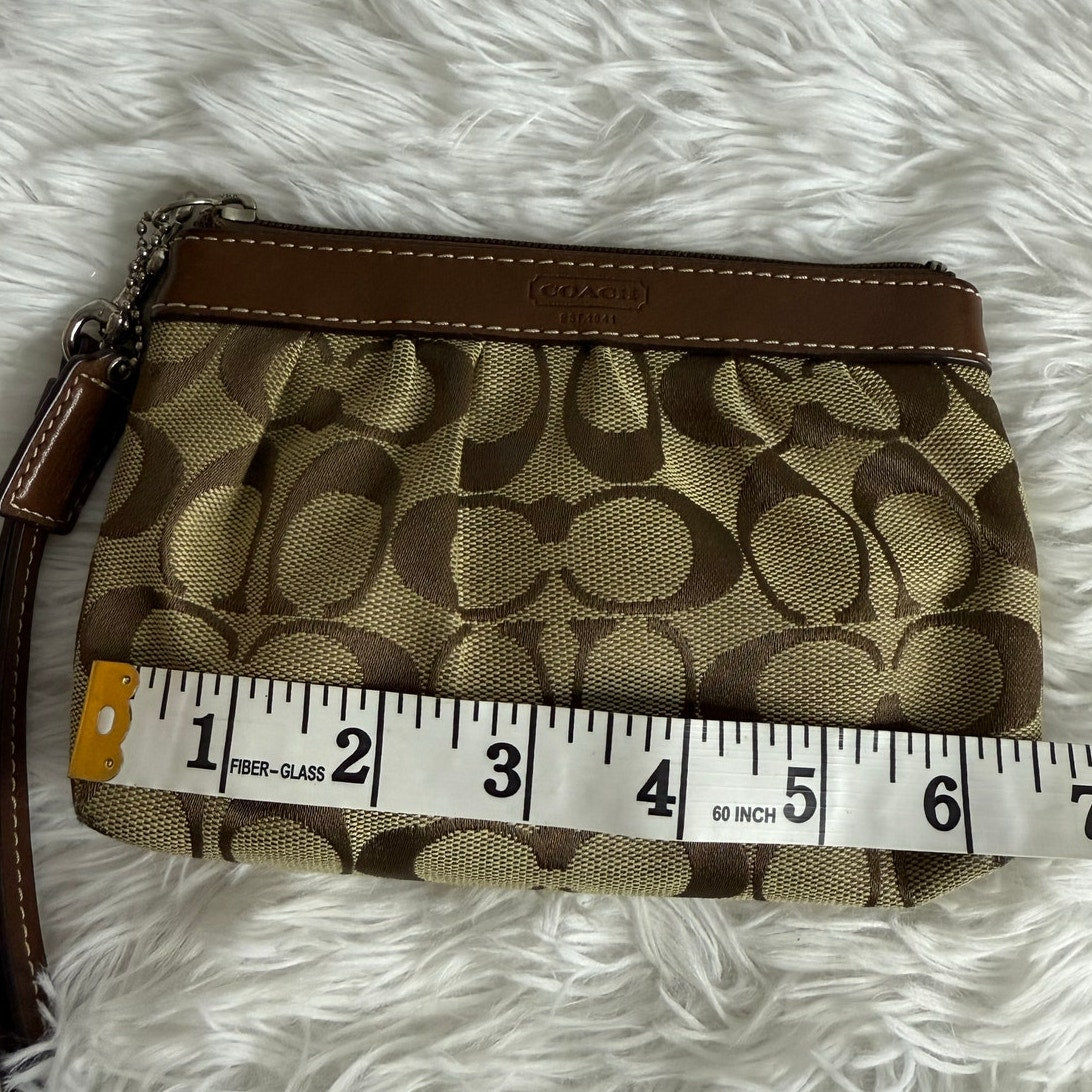 COACH y2k Brown Signature Canvas Wristlet