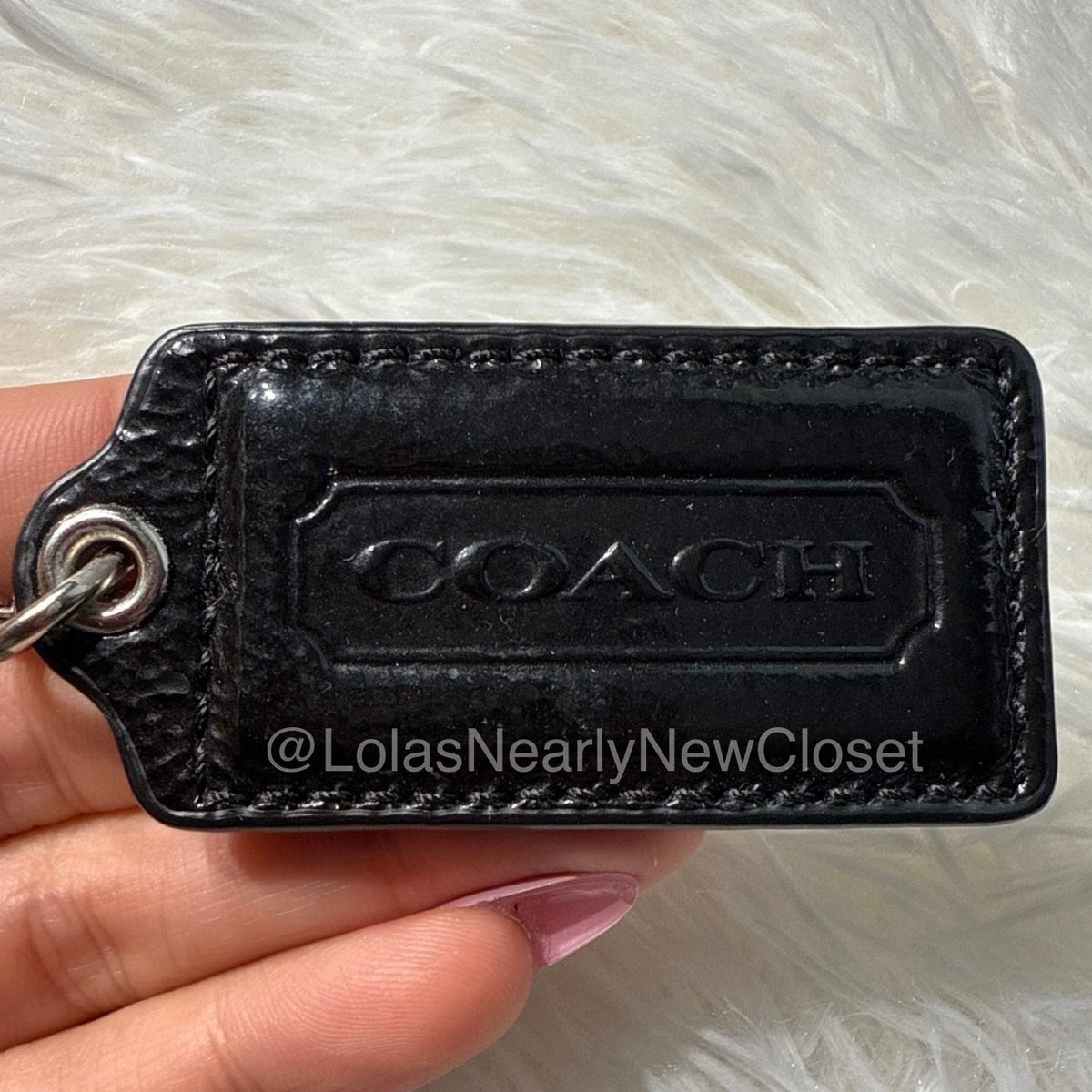2” COACH Black Fob Bag Charm Hang tag Hangtag