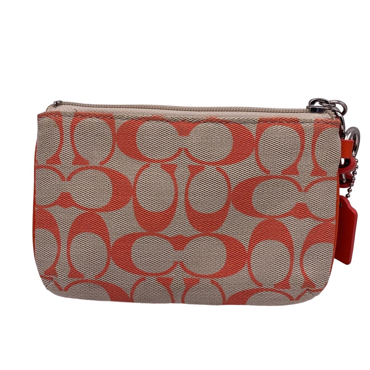 COACH Orange Signature Canvas Wristlet