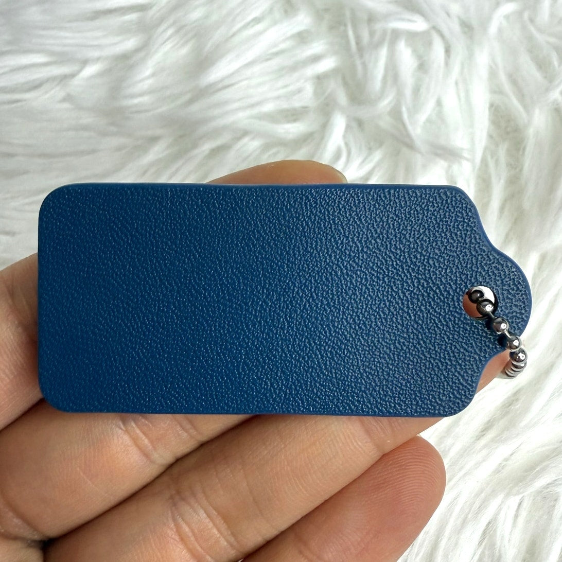 2" COACH BLUE Fob Bag Charm Hang tag Hangtag