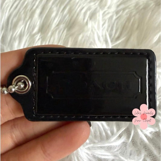 2"  COACH Black Fob Bag Charm Hang tag Hangtag