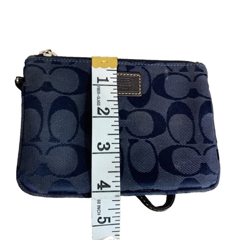 COACH Blue Signature Canvas Wristlet