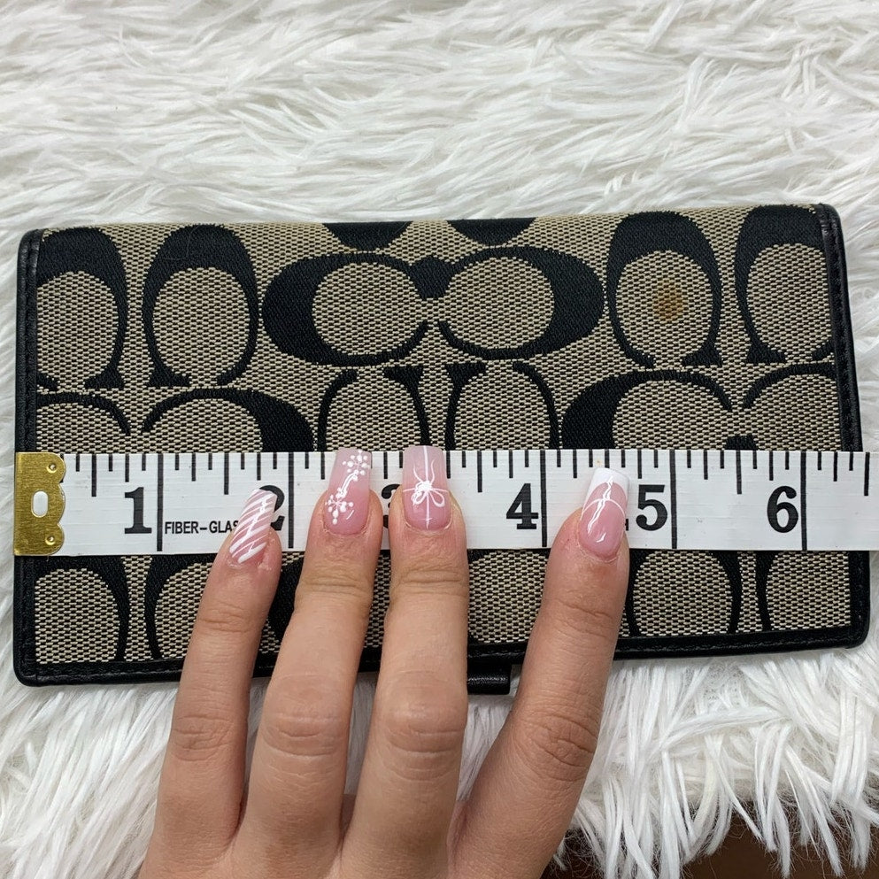 COACH Black and Gray Checkbook