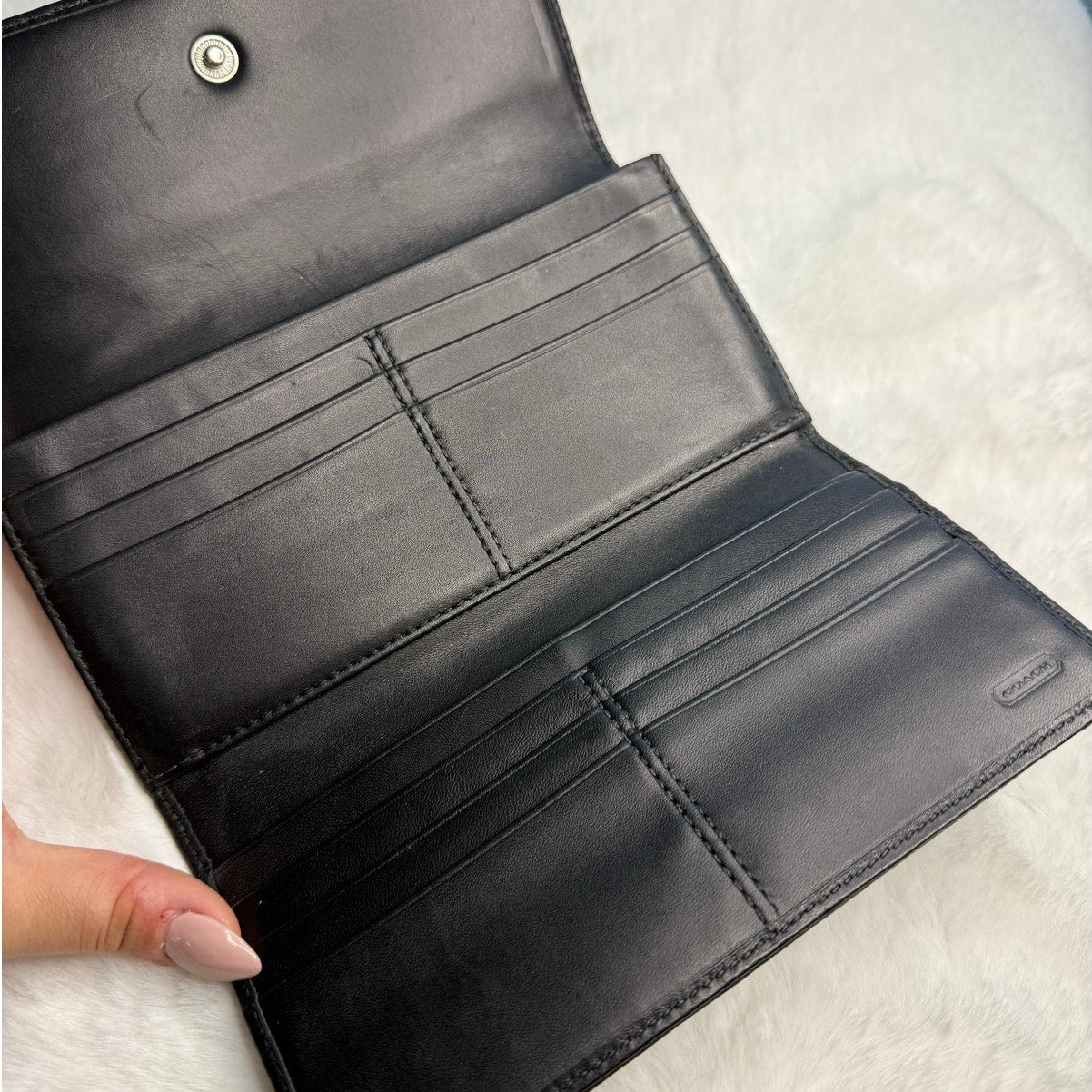 COACH Black Signature Canvas Wallet