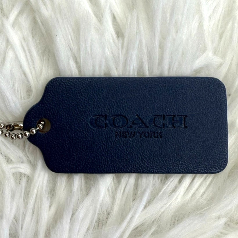 2" COACH Blue Fob Bag Charm Hang tag Hangtag