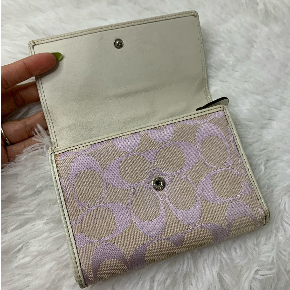 y2k Coach Lilac White Wallet