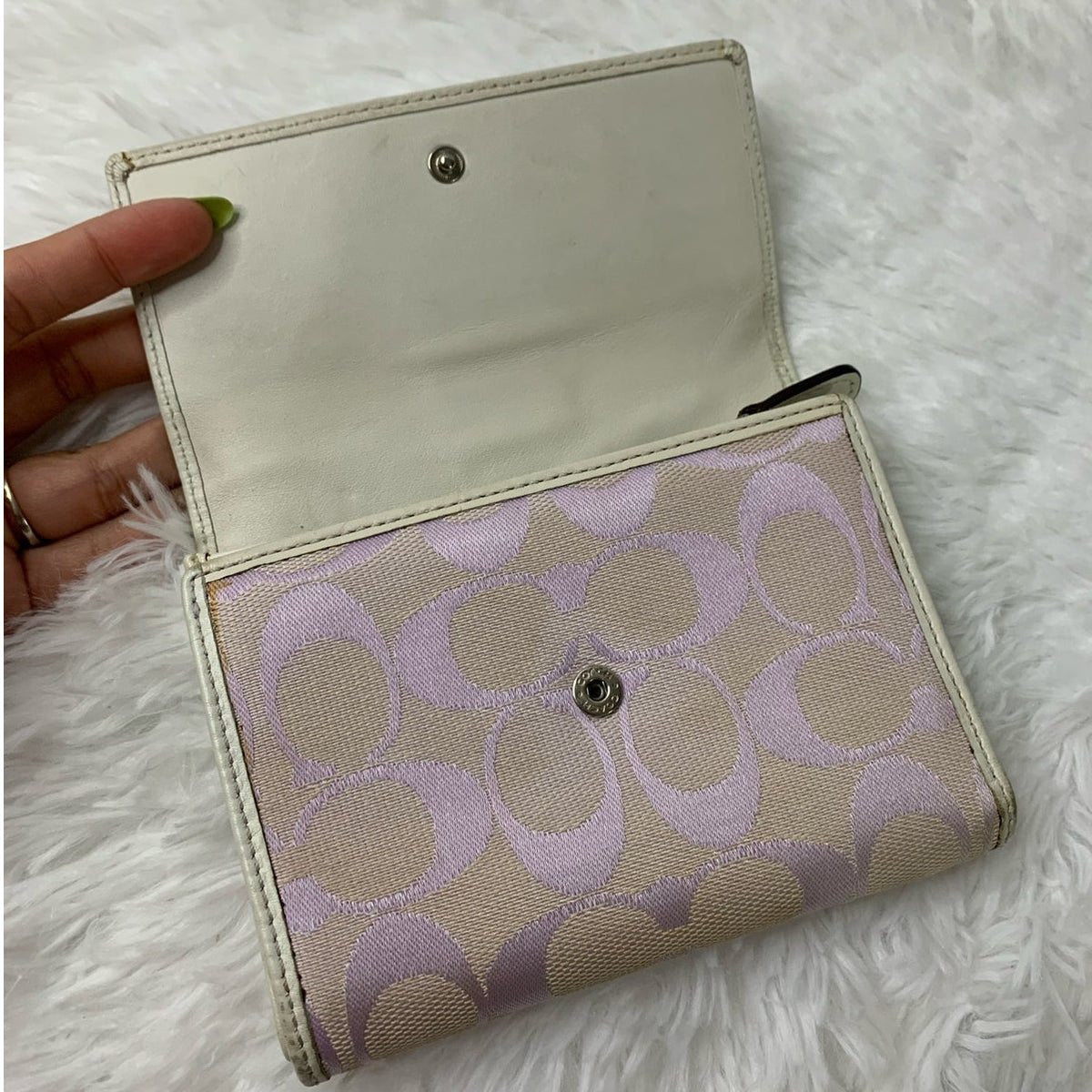 y2k Coach Lilac White Wallet