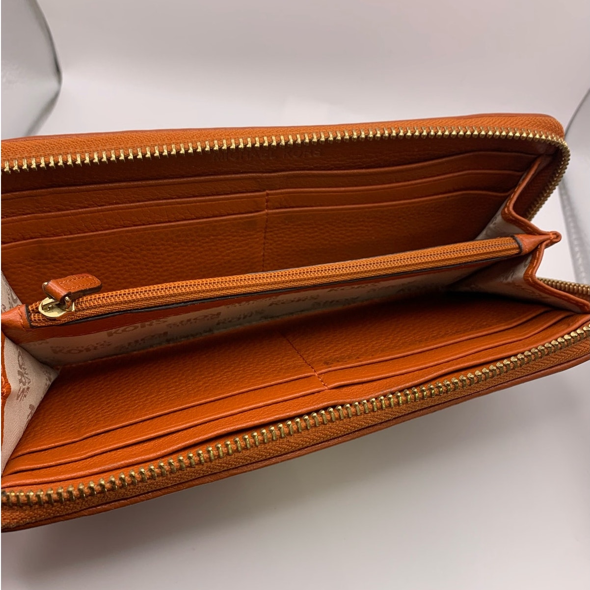 Michael Kors Burnt Orange Zip Around Wallet