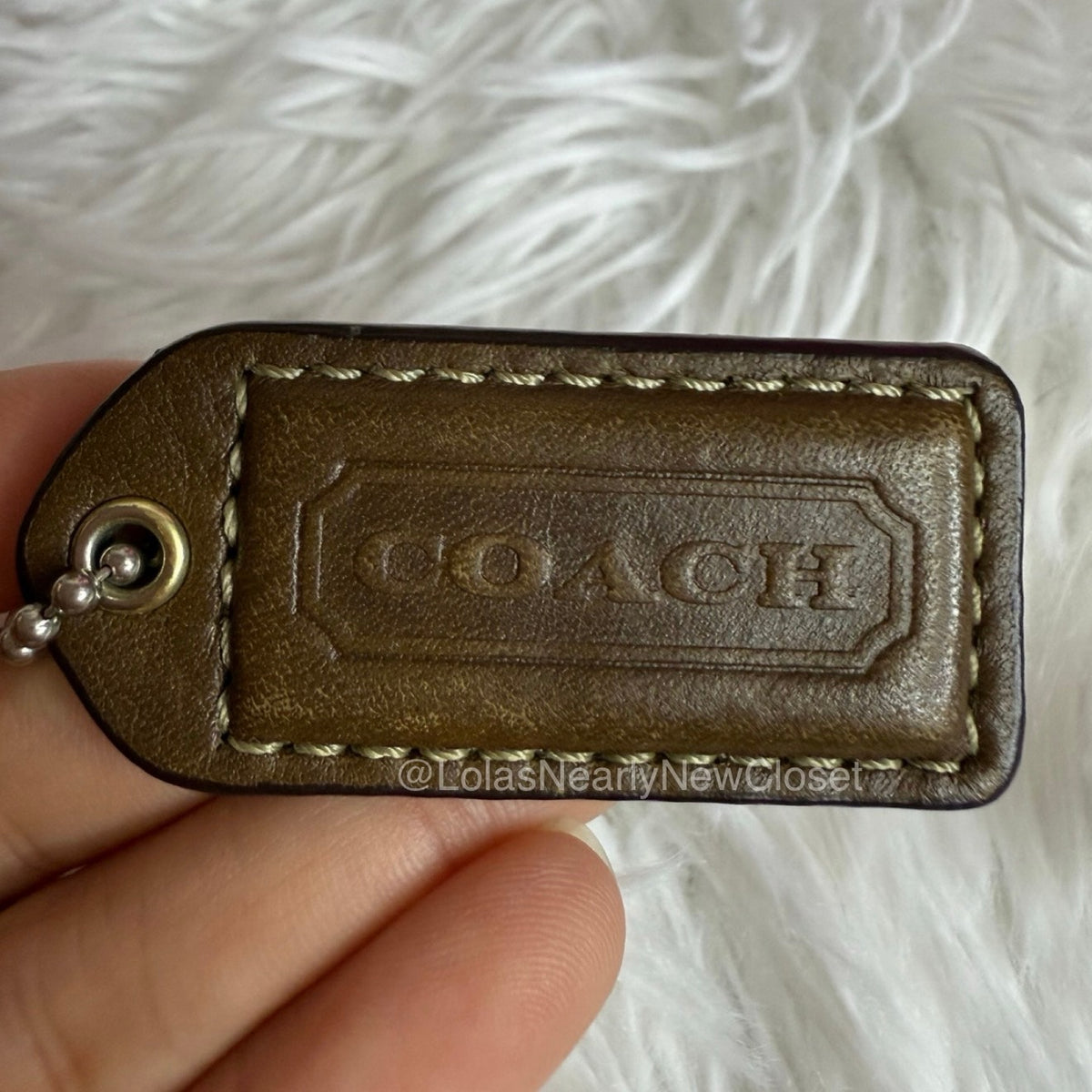 1.5" y2k COACH Brown Fob Bag Charm Hang tag Hangtag